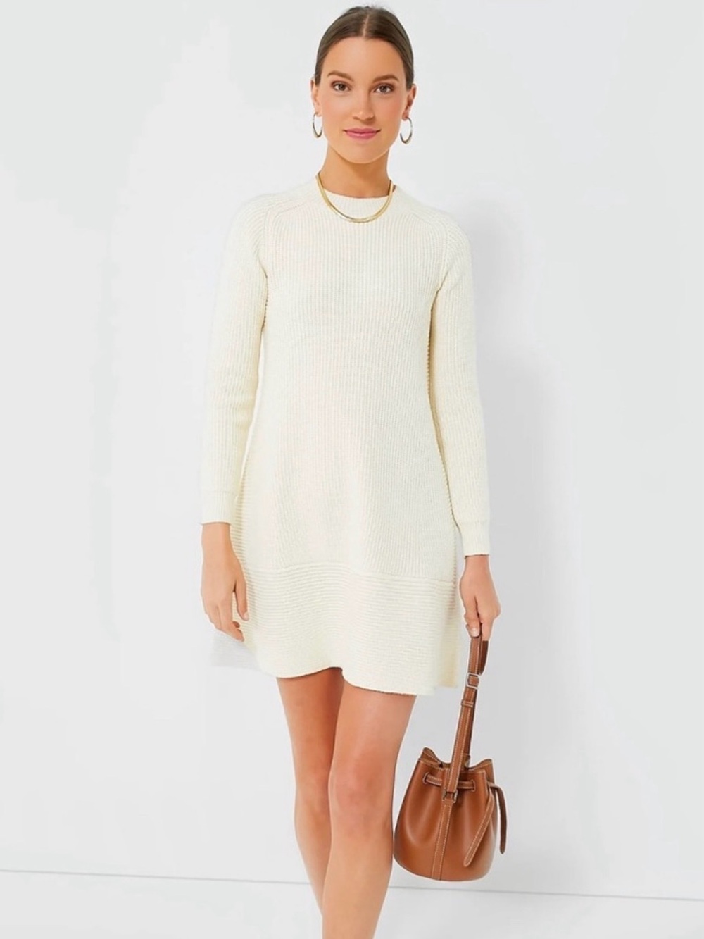 Tuckernuck Pomander Place Ainsley Knit Sweater Dress Cream Small